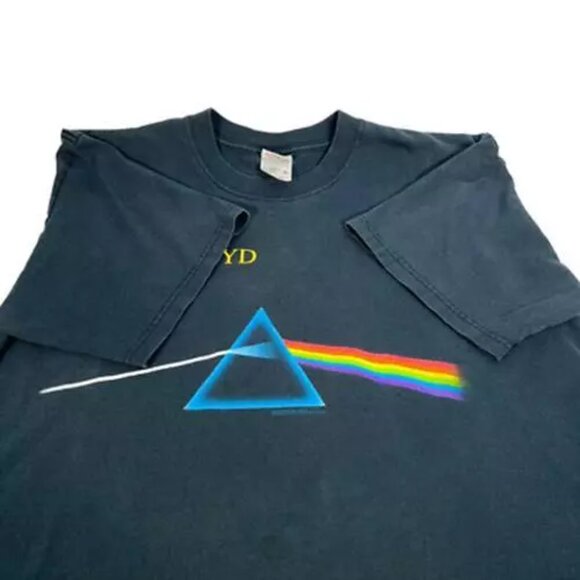 Vintage Mens Pink Floyd Dark Side Of The Moon Graphic T-Shirt Black Anvil L - Picture 4 of 12